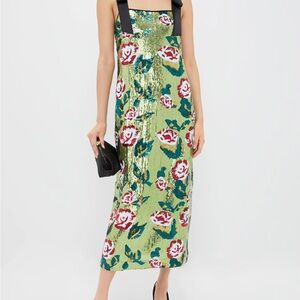 Tuckernuck Green Pink Floral Sundress Midi